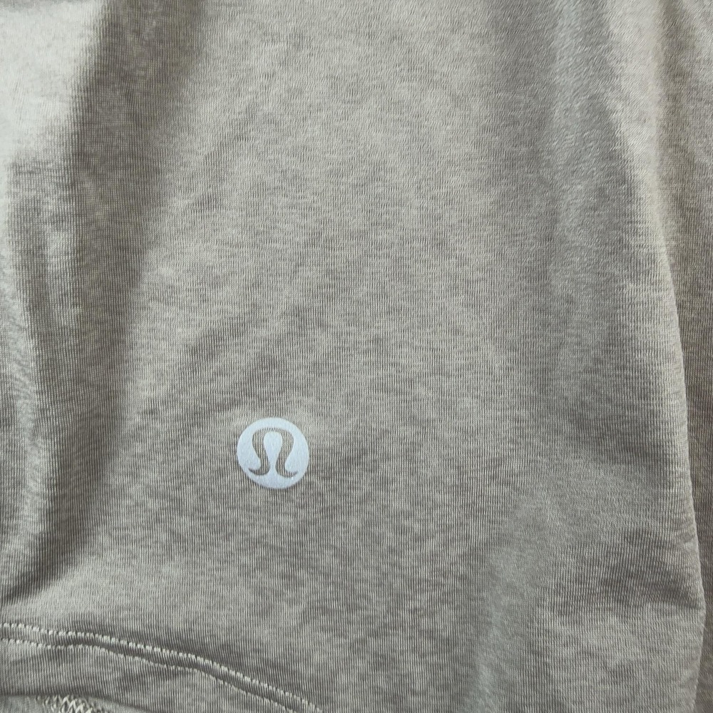 Lululemon Shirt Womens XL Beige Short Sleeve Crew Neck Relaxed Fit Athletic - Picture 6 of 7